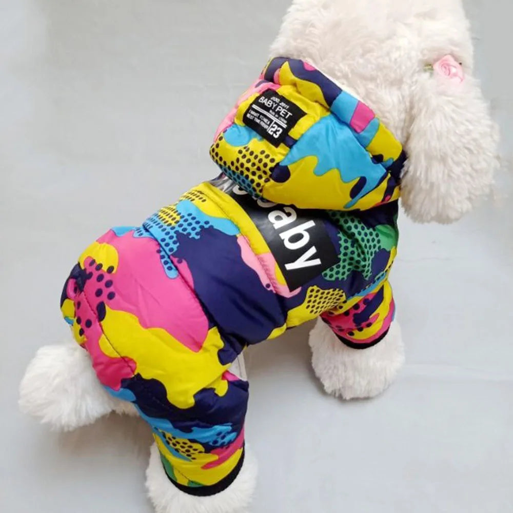 Small Dog Clothes Winter Warm Dog Coat Windproof Snowsuit