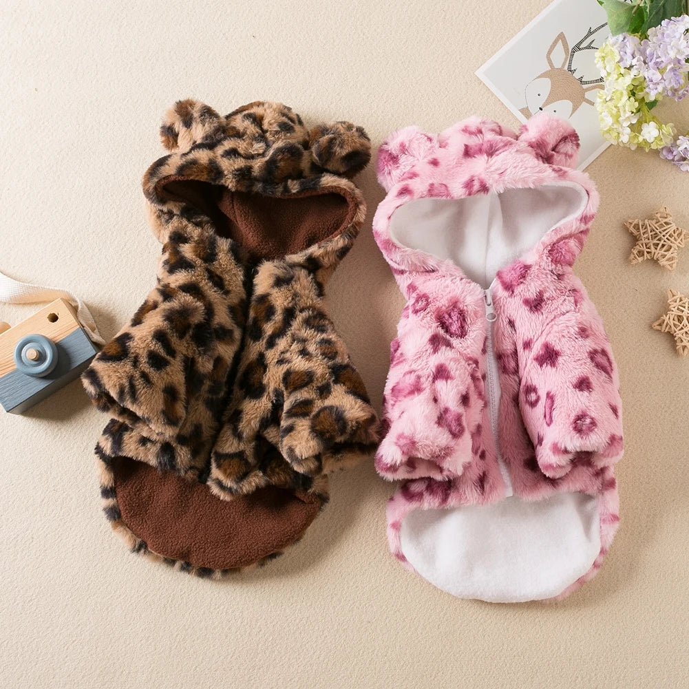 Fleece Dog Hoodie Winter Warm Pet Dog Clothes