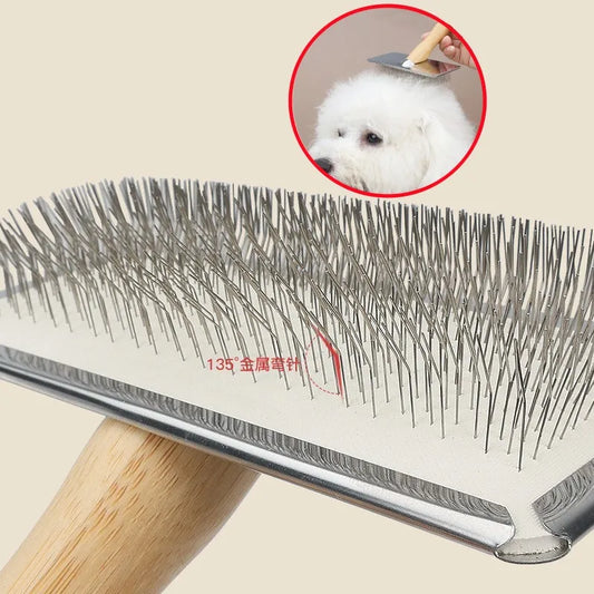Dog Brush Pet Hair Remover Massage Cat Brush Pet Grooming Stainless Steel Combs for Cats Hair Knot Opening