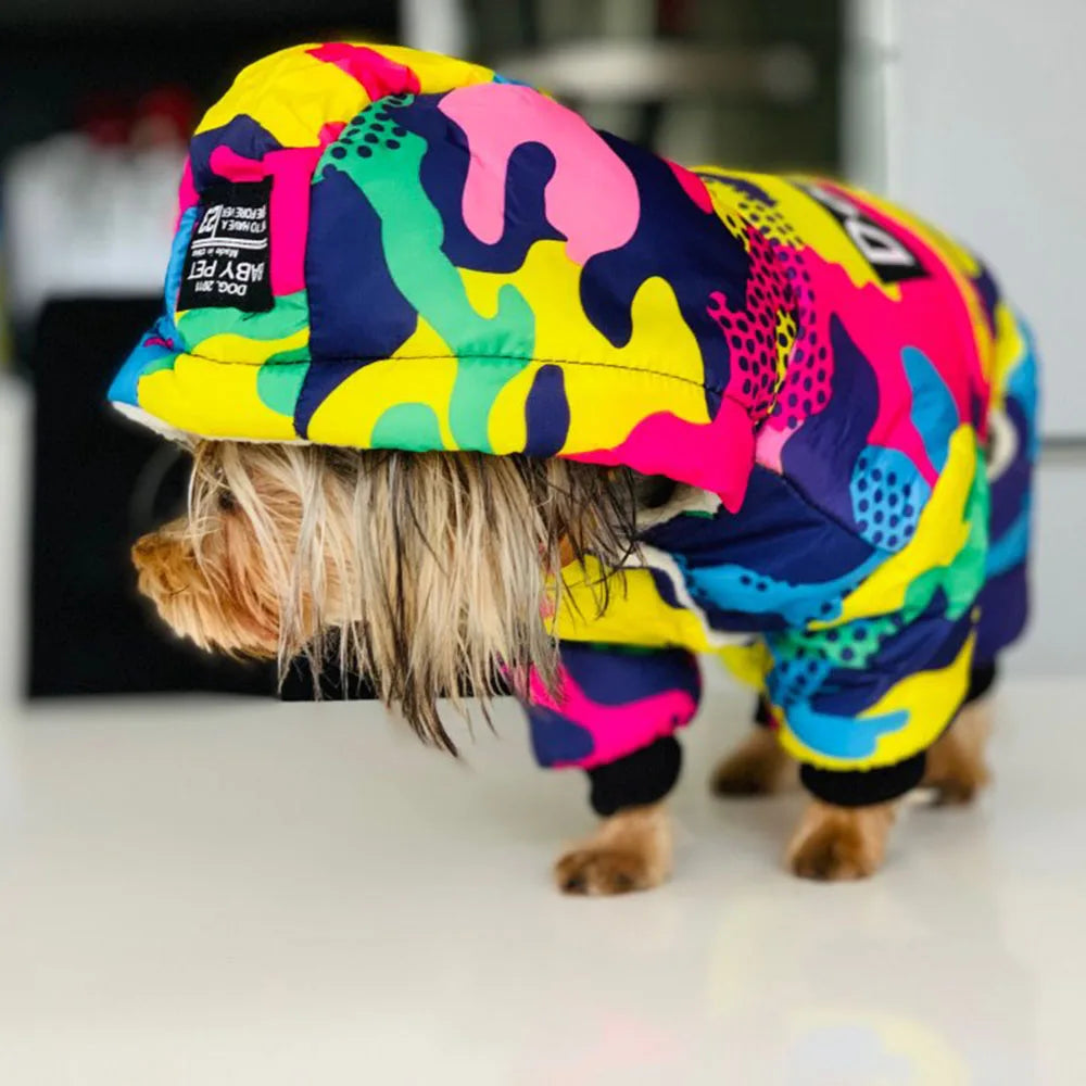 Small Dog Clothes Winter Warm Dog Coat Windproof Snowsuit