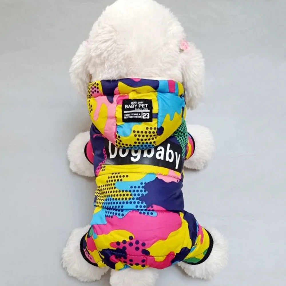 Small Dog Clothes Winter Warm Dog Coat Windproof Snowsuit