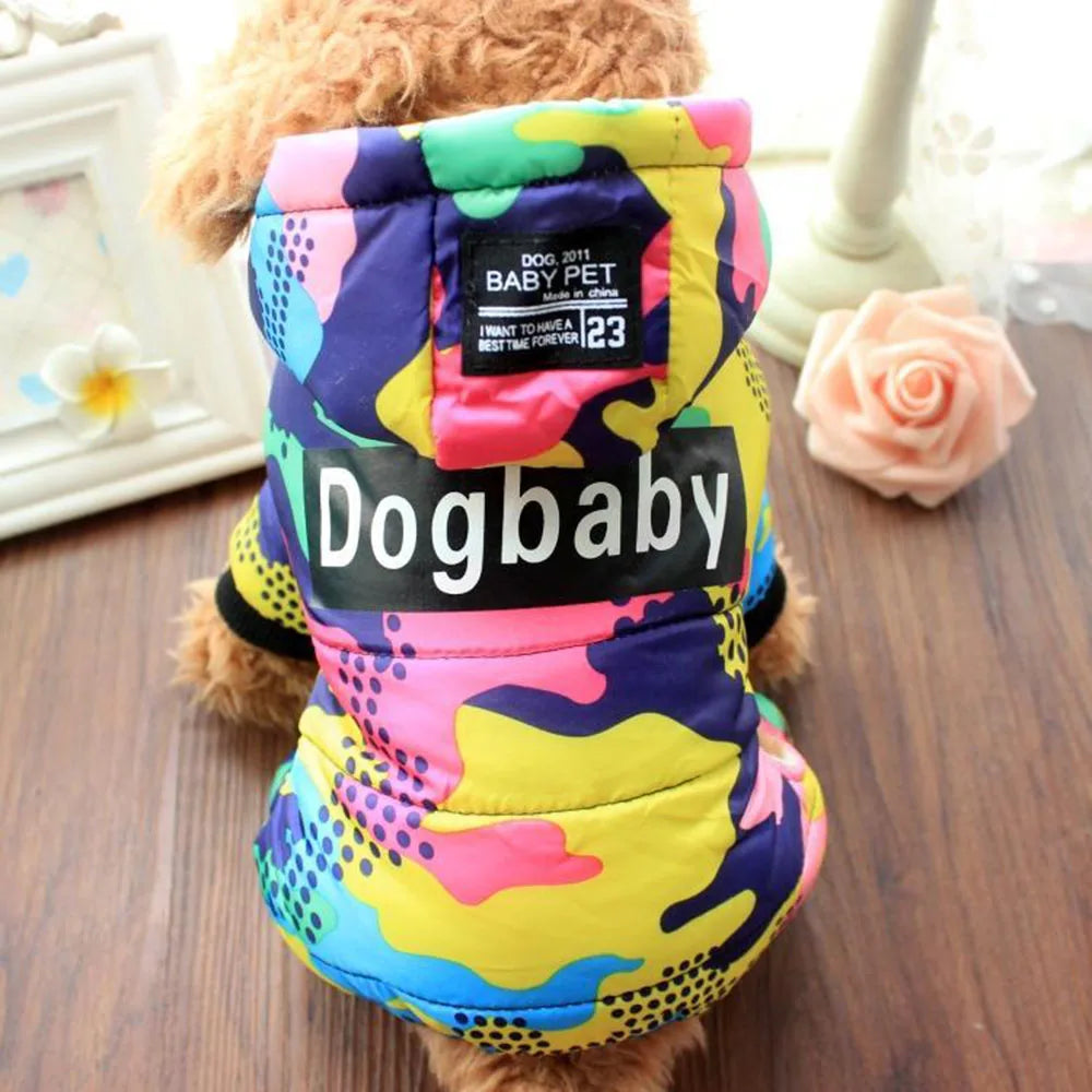 Small Dog Clothes Winter Warm Dog Coat Windproof Snowsuit