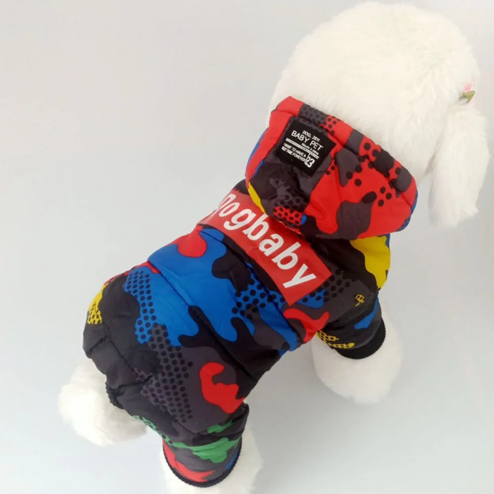 Small Dog Clothes Winter Warm Dog Coat Windproof Snowsuit