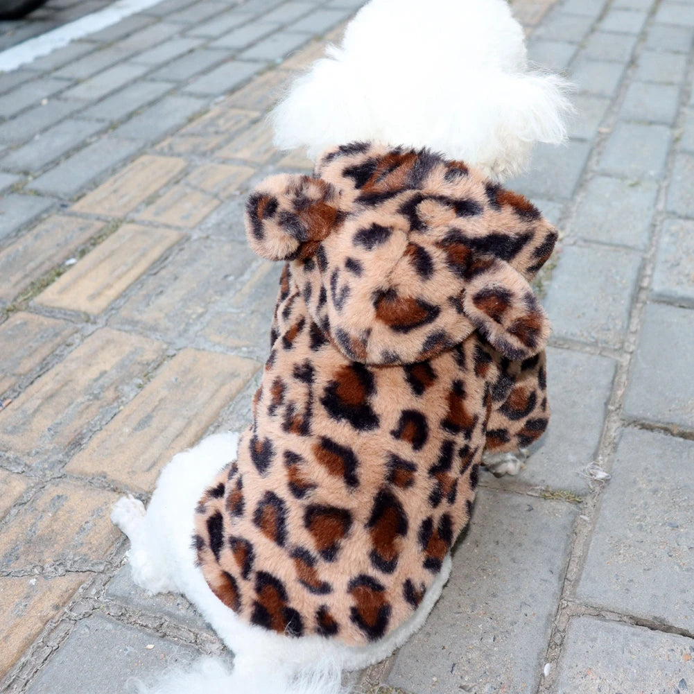 Fleece Dog Hoodie Winter Warm Pet Dog Clothes