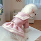 Cat Dog Autumn and Winter Thickened Warm Pink Gold Princess Dress