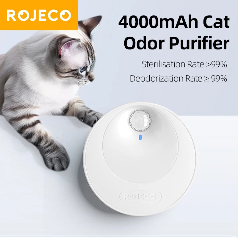 Smart Cat Litter Deodoriser 4000mAh Cat Odor Purifier For Cat Litter Box Automatic Pet Toilet Deodorant Purifier Supplies