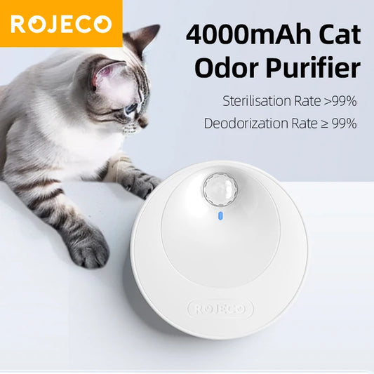 Smart Cat Litter Deodoriser 4000mAh Cat Odor Purifier For Cat Litter Box Automatic Pet Toilet Deodorant Purifier Supplies