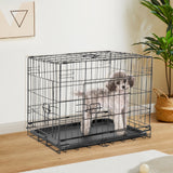 Metal Wire Dog Cage with Plastic Leak-Proof Pan Tray