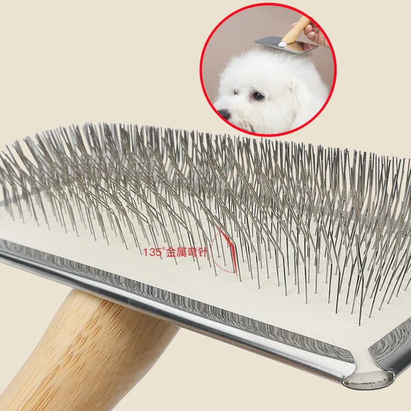 Dog Brush Pet Hair Remover Massage Cat Brush Pet Grooming Stainless Steel Combs for Cats Hair Knot Opening