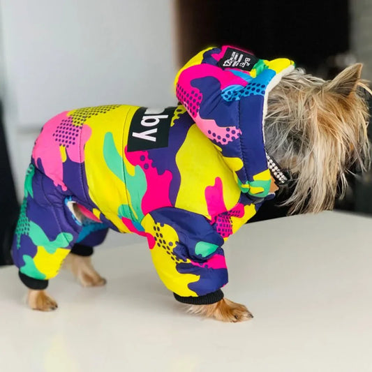 Small Dog Clothes Winter Warm Dog Coat Windproof Snowsuit