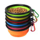 Portable Silicone Bowl Water Container with Carabiner