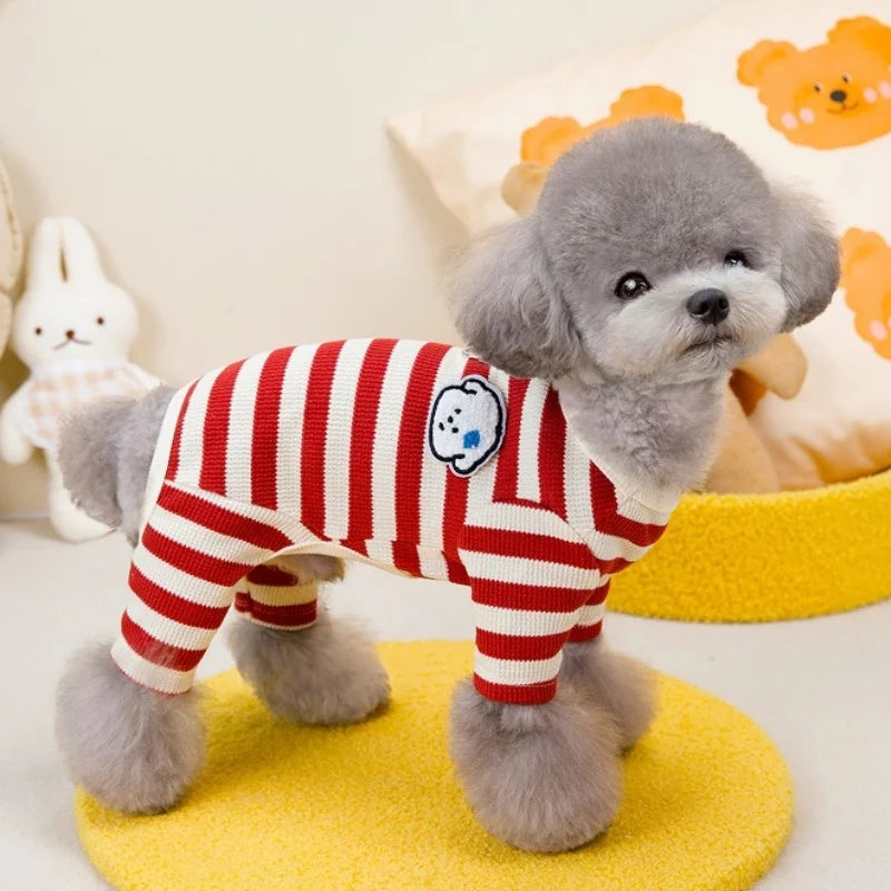 Pet Jumpsuits Fashion Striped