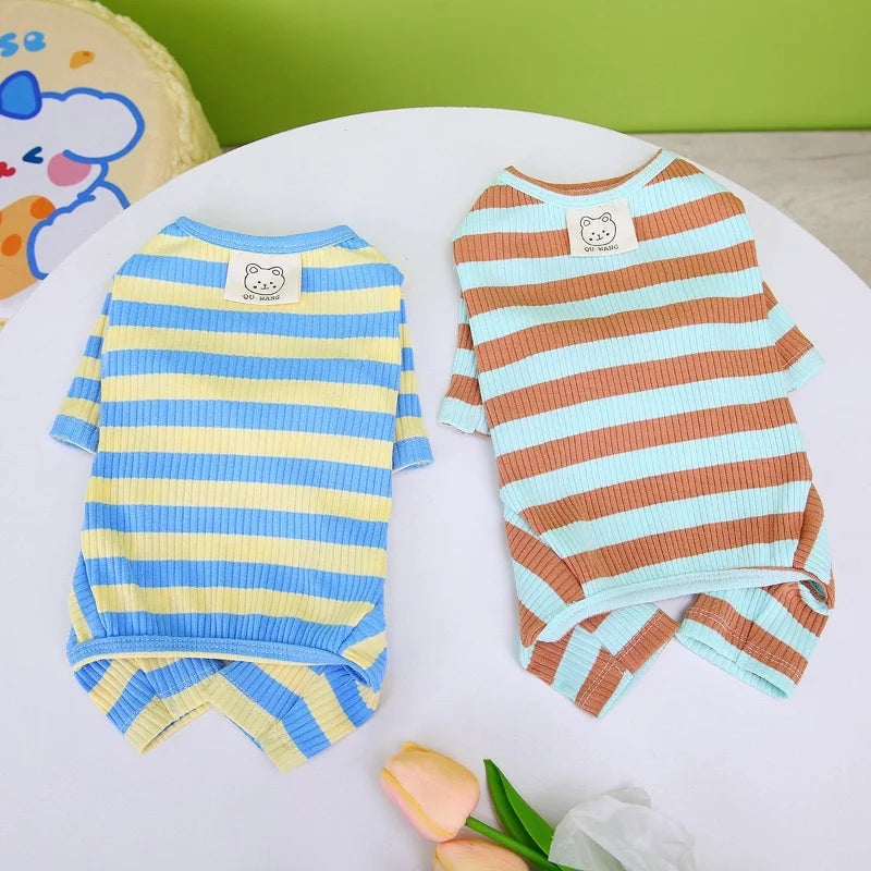 Pet Jumpsuits Fashion Striped