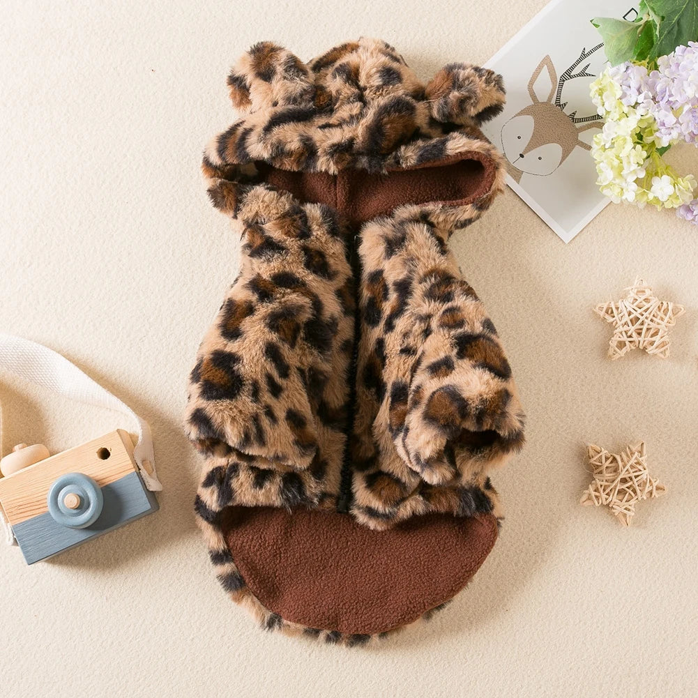 Fleece Dog Hoodie Winter Warm Pet Dog Clothes