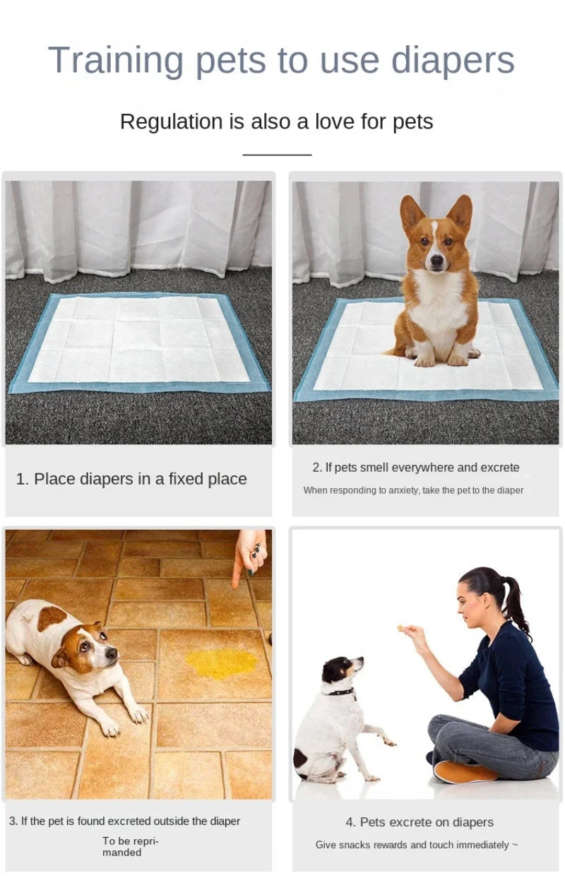 100/50/40/20PCS Absorbent Dogs Disposable Pee Pads Quick Dry Surface Mat Clean Cushion Dog Supplies