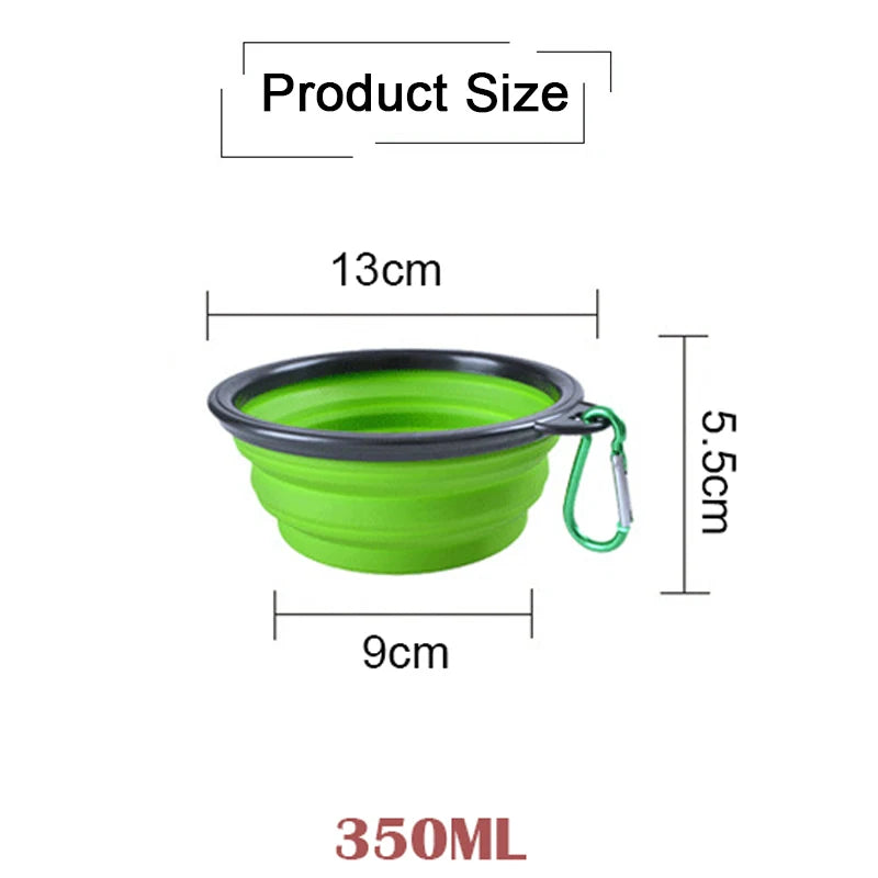 Portable Silicone Bowl Water Container with Carabiner