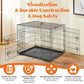 Metal Wire Dog Cage with Plastic Leak-Proof Pan Tray