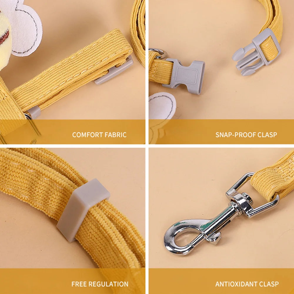 Cat/Dog Harness Leash Collar Set Adjustable