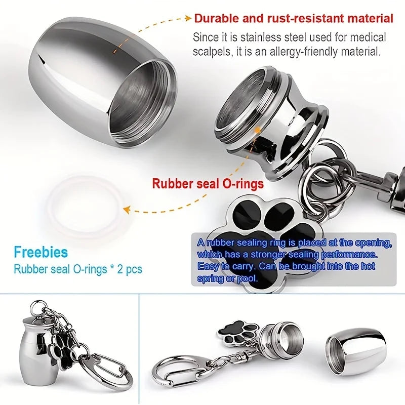 Pet Urns Keychain Dog/Cat  for Memorial Ashes