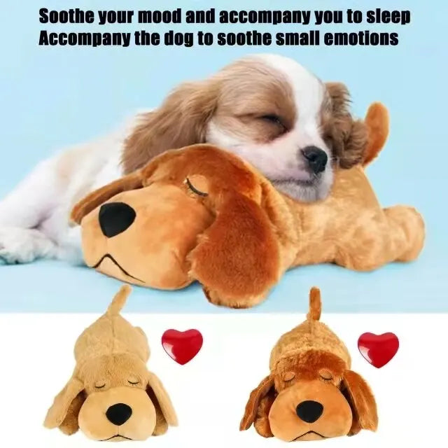 Heartbeat Stuffed Toy Comfortable Dogs Toy For Anxiety Relief Doggy Behavioral Training Aid