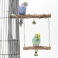 Wood Parrot Stand Pole Double Layer Toy for Bird