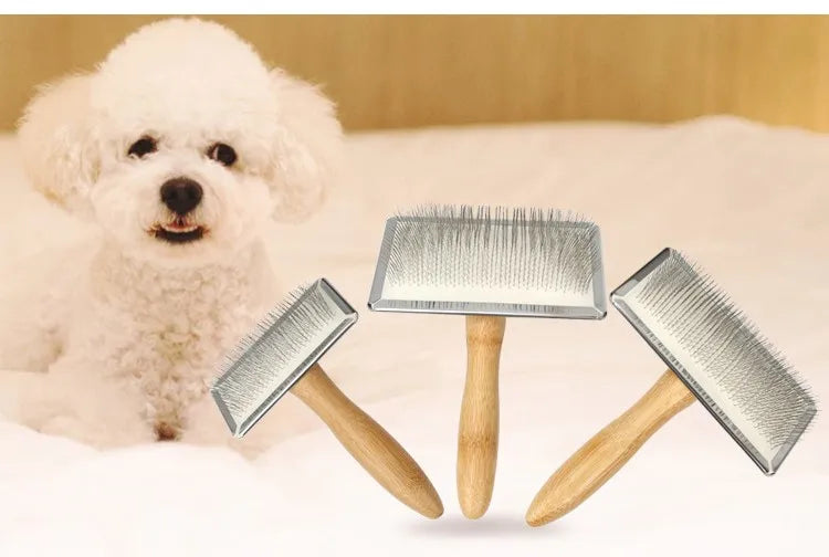 Dog Brush Pet Hair Remover Massage Cat Brush Pet Grooming Stainless Steel Combs for Cats Hair Knot Opening