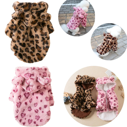 Fleece Dog Hoodie Winter Warm Pet Dog Clothes