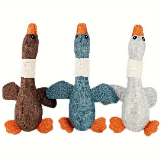 1PC Dogs And Cats Tricolor Wild Goose Plush Sound Toy Grinding Teeth Bite Resistant From High Boredom Pet Supplies