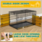Metal Wire Dog Cage with Plastic Leak-Proof Pan Tray
