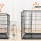Metal Wire Dog Cage with Plastic Leak-Proof Pan Tray