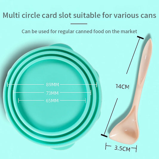 Portable Silicone Pet Canned Sealer With or Without Spoon