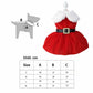 Cute Christmas Outfit Soft Small Pet Red Skirt Suit