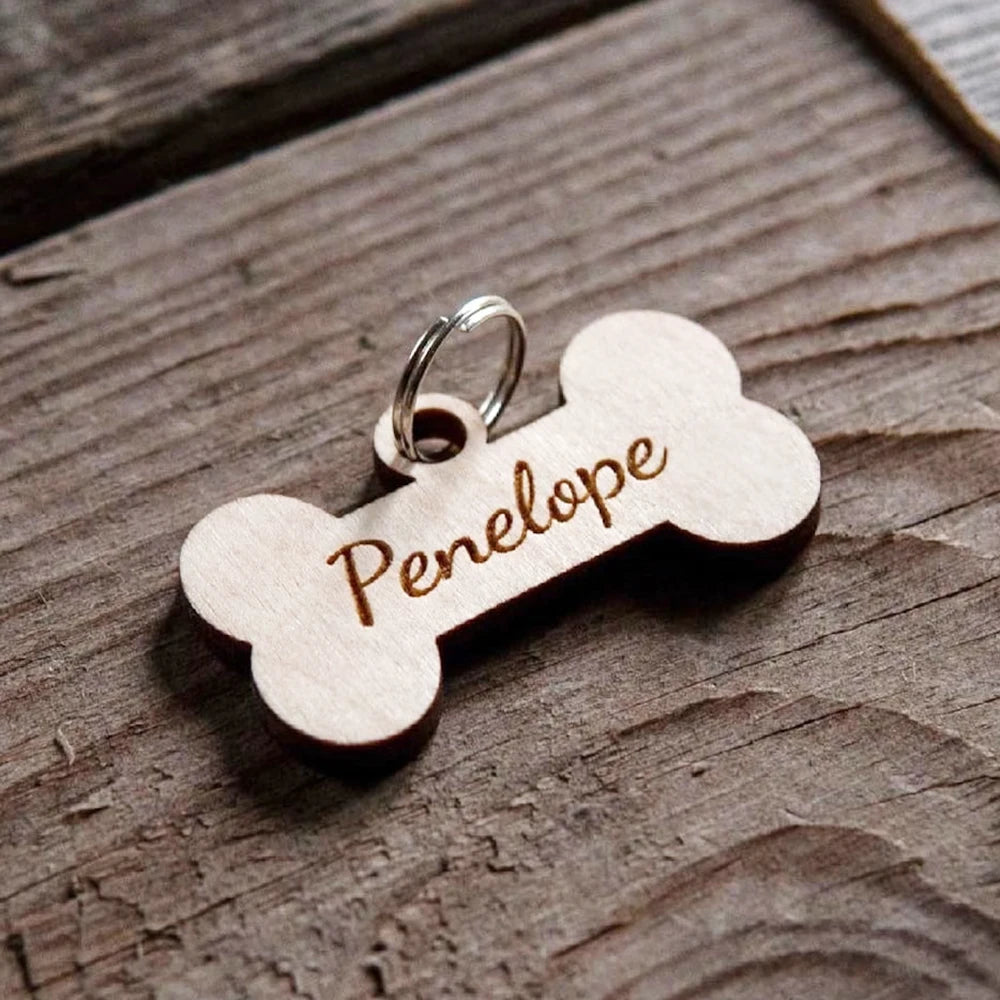 Custom Wooden Dog ID Tag