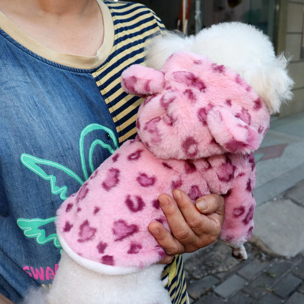 Fleece Dog Hoodie Winter Warm Pet Dog Clothes