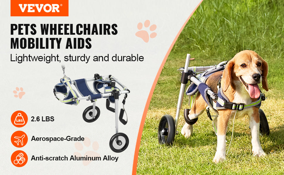 2 Wheels Pet Wheelchair for Back Legs
