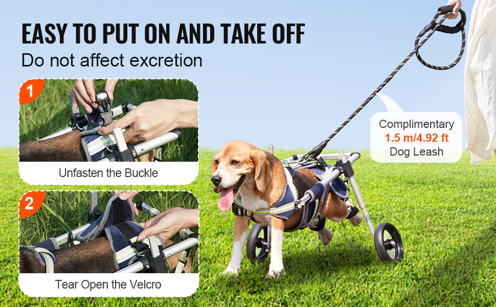 2 Wheels Pet Wheelchair for Back Legs