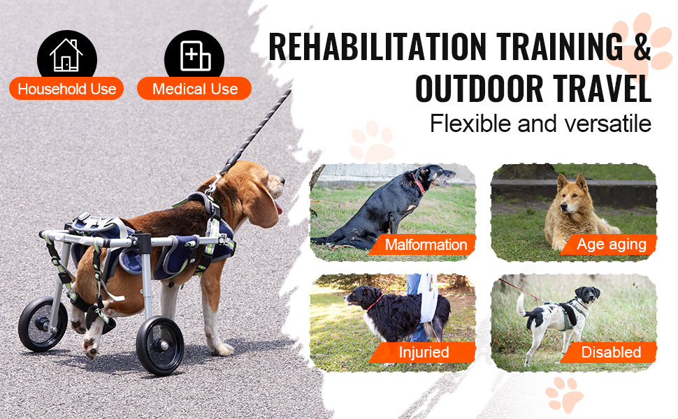 2 Wheels Pet Wheelchair for Back Legs